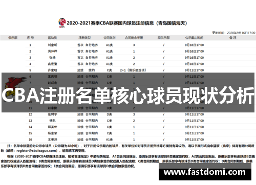 CBA注册名单核心球员现状分析